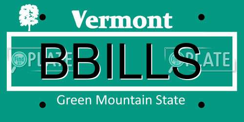 BBILLS Vermont License Plate