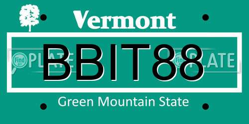 BBIT88 Vermont License Plate
