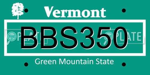BBS350 Vermont License Plate