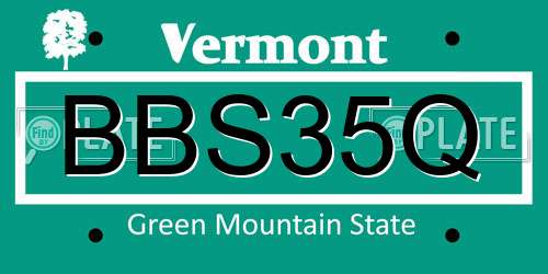 BBS35Q Vermont License Plate