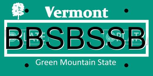 BBSBSSB Vermont License Plate