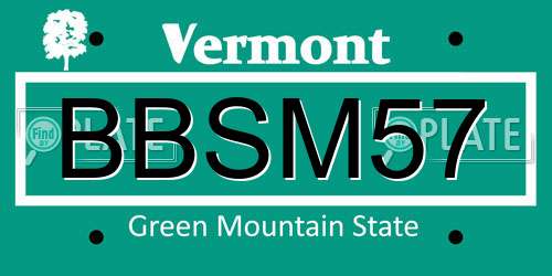 BBSM57 Vermont License Plate