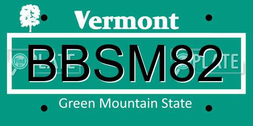 BBSM82 Vermont License Plate