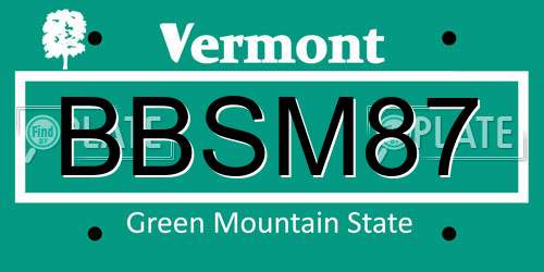 BBSM87 Vermont License Plate