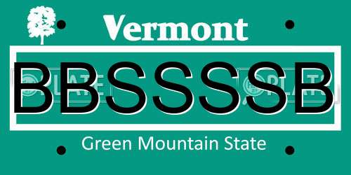 BBSSSSB Vermont License Plate
