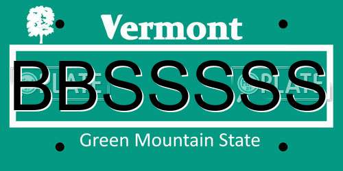 BBSSSSS Vermont License Plate