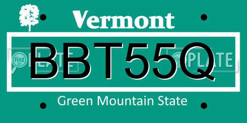 BBT55Q Vermont License Plate