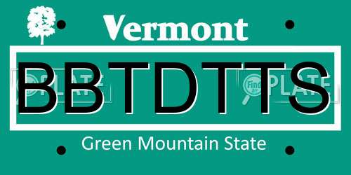 BBTDTTS Vermont License Plate