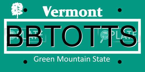 BBTOTTS Vermont License Plate