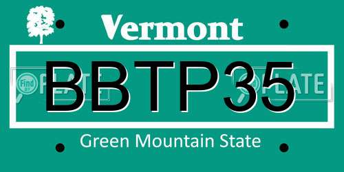 BBTP35 Vermont License Plate