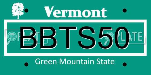 BBTS50 Vermont License Plate