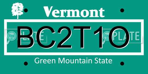 BC2T1O Vermont License Plate