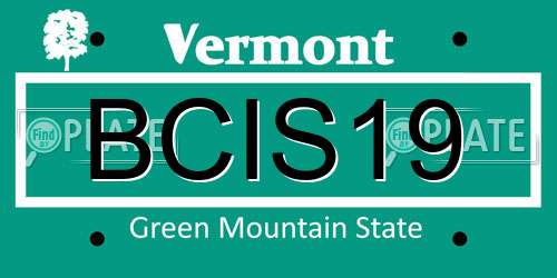 BCIS19 Vermont License Plate