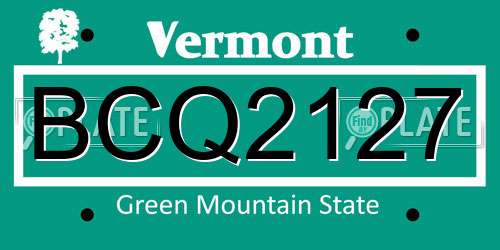 BCQ2127 Vermont License Plate