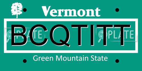 BCQTITT Vermont License Plate