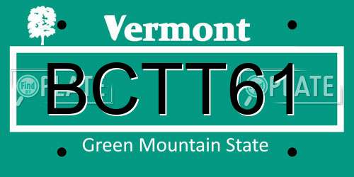 BCTT61 Vermont License Plate