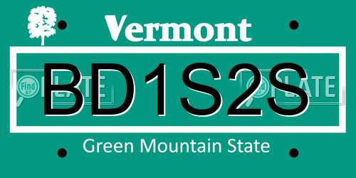 BD1S2S Vermont License Plate