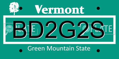 BD2G2S Vermont License Plate