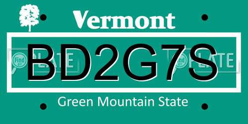 BD2G7S Vermont License Plate