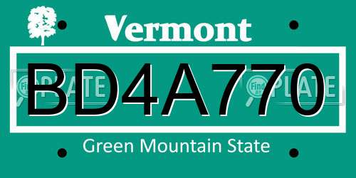 BD4A770 Vermont License Plate