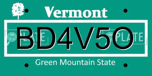 BD4V5O Vermont License Plate