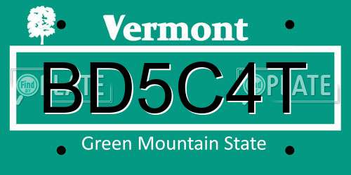 BD5C4T Vermont License Plate