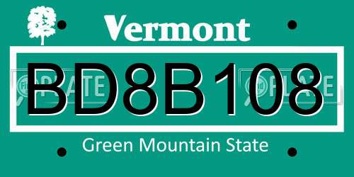 BD8B108 Vermont License Plate