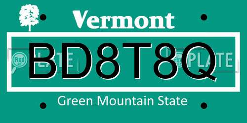 BD8T8Q Vermont License Plate