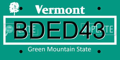 BDED43 Vermont License Plate