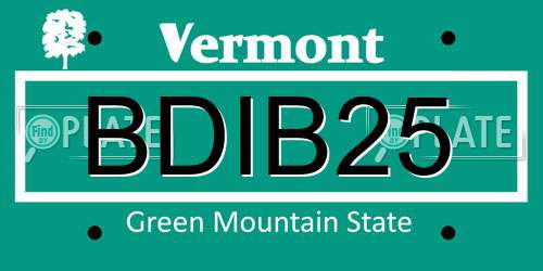 BDIB25 Vermont License Plate