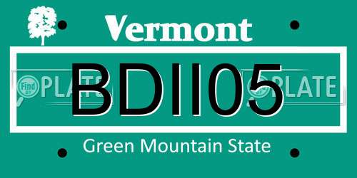 BDII05 Vermont License Plate