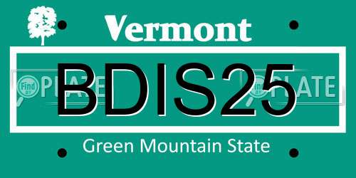 BDIS25 Vermont License Plate