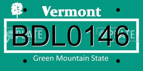 BDL0146 Vermont License Plate