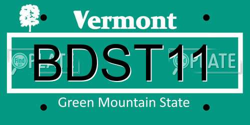 BDST11 Vermont License Plate