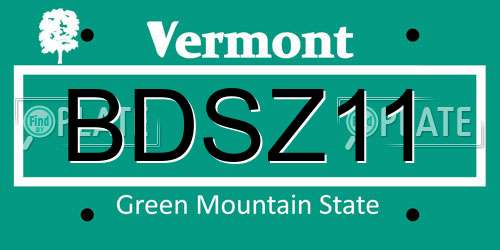 BDSZ11 Vermont License Plate