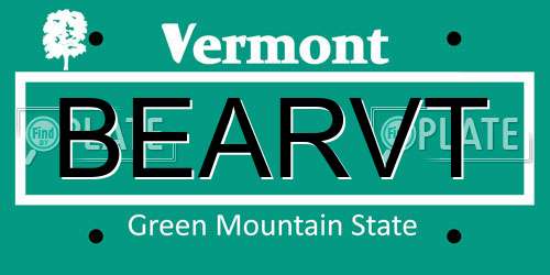 BEARVT Vermont License Plate