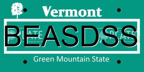 BEASDSS Vermont License Plate