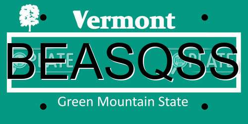 BEASQSS Vermont License Plate