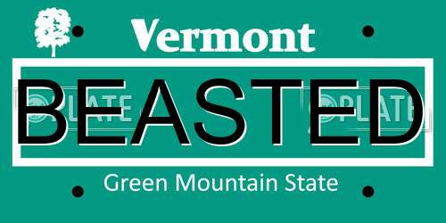 BEASTED Vermont License Plate