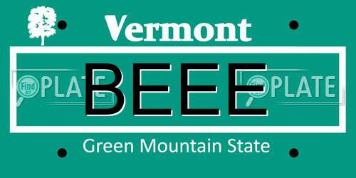 BEEE Vermont License Plate