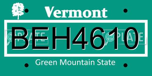 BEH4610 Vermont License Plate