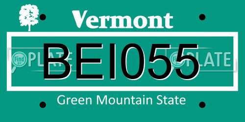BEI055 Vermont License Plate