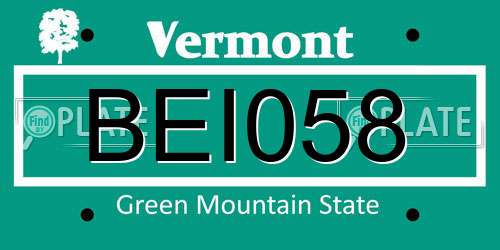 BEI058 Vermont License Plate
