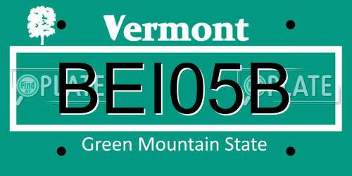BEI05B Vermont License Plate