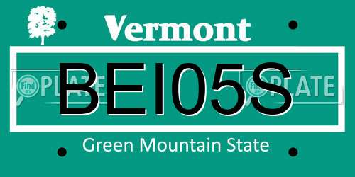 BEI05S Vermont License Plate