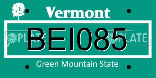 BEI085 Vermont License Plate