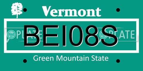 BEI08S Vermont License Plate