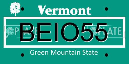 BEIO55 Vermont License Plate