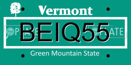 BEIQ55 Vermont License Plate
