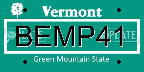 BEMP41 Vermont License Plate